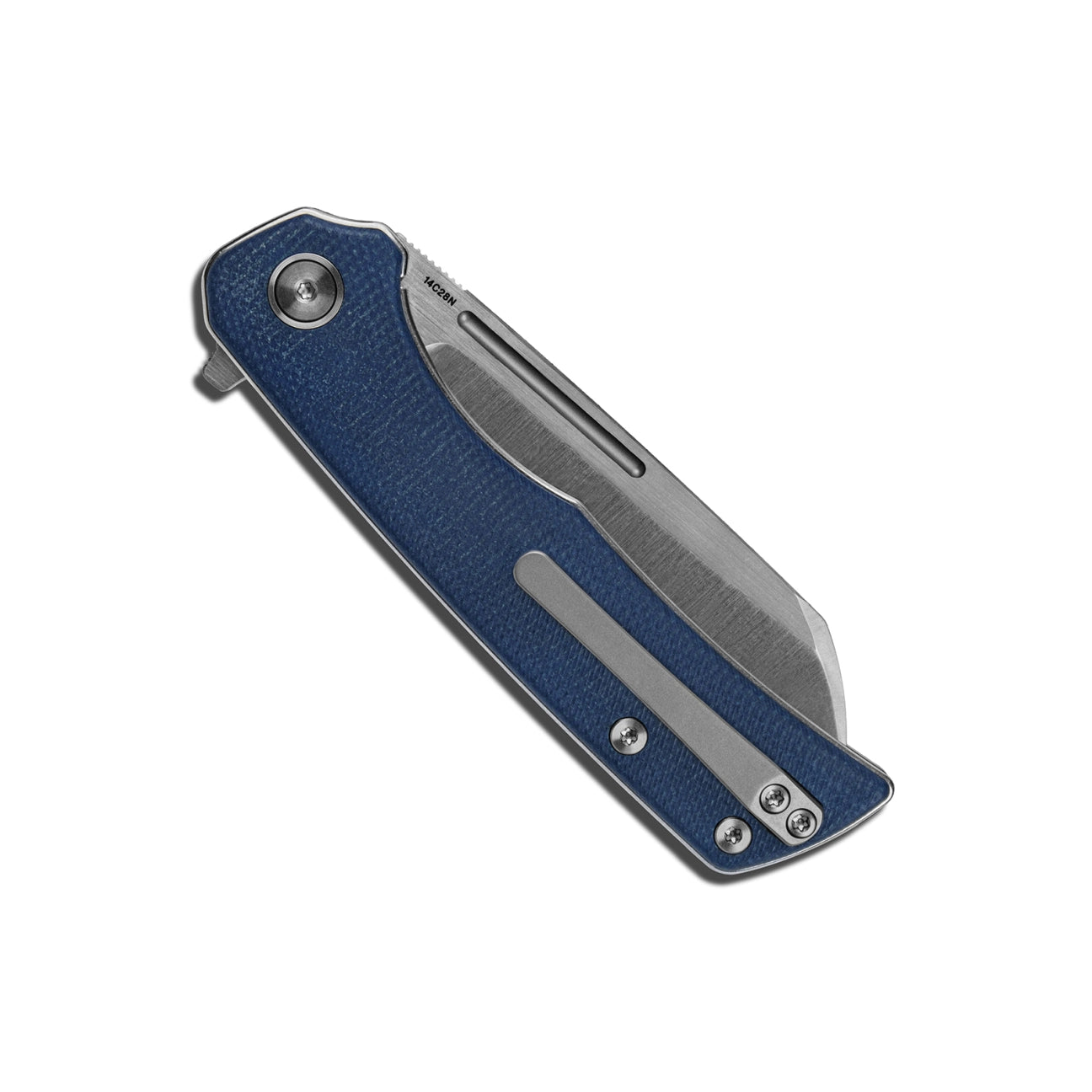 Miguron Malory Flipper Folding Knife – 3.5" 14C28N Satin Blade, Blue Micarta Handle | MGR-809MBU