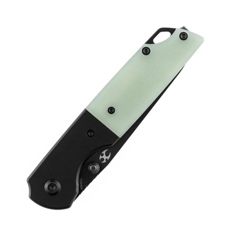 KANSEPT Warrior Folding Knife – Black TiCN D2 Blade & Jade G10 Handle (T1005S4)