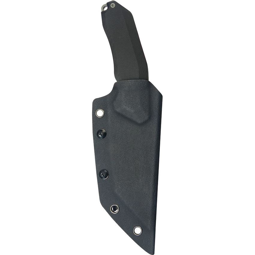 Kubey 382A Yokai Tanto 14C28N Stonewash Fixed Blade Knife Black G10