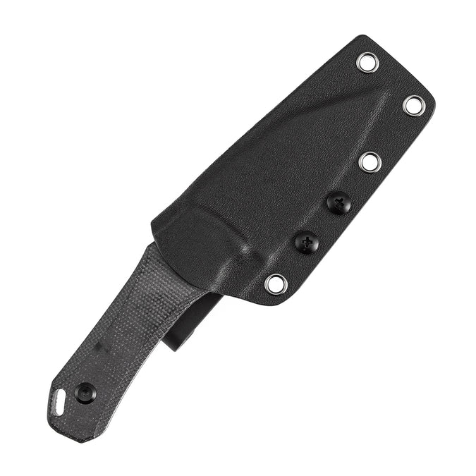Tenable Loki Fixed Blade Knife – 2.99" Blackwash D2 Wharncliffe Blade, Black Micarta Handle | G1058A4