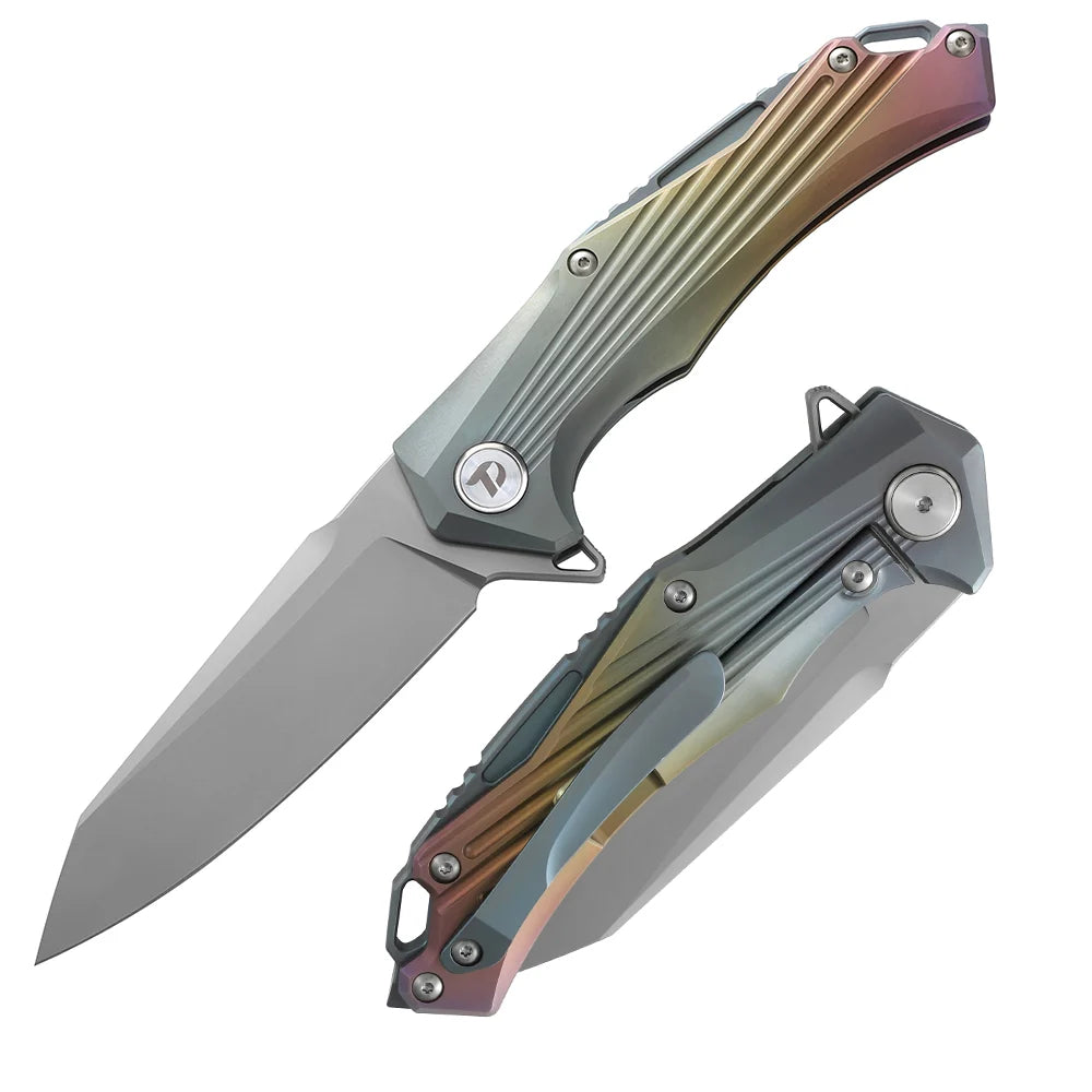 DreamTech D2 Titanium Frame Lock Knife 3.75" Wharncliffe D2K D3287TM