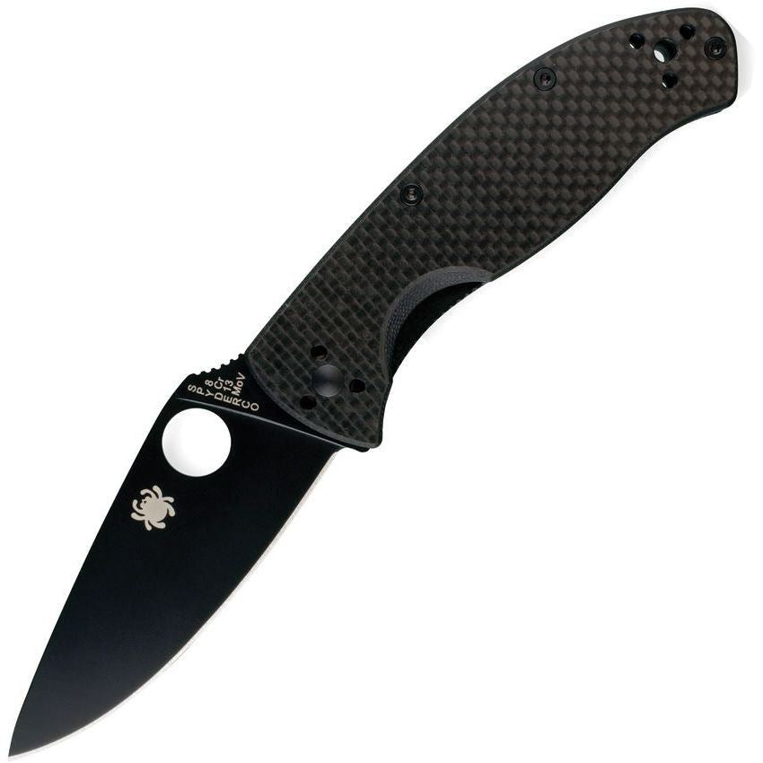 Spyderco Tenacious Black Linerlock Folding Knife – Black 8Cr13MoV Blade, Carbon Fiber/G10 Handles | SC122CFBBKP