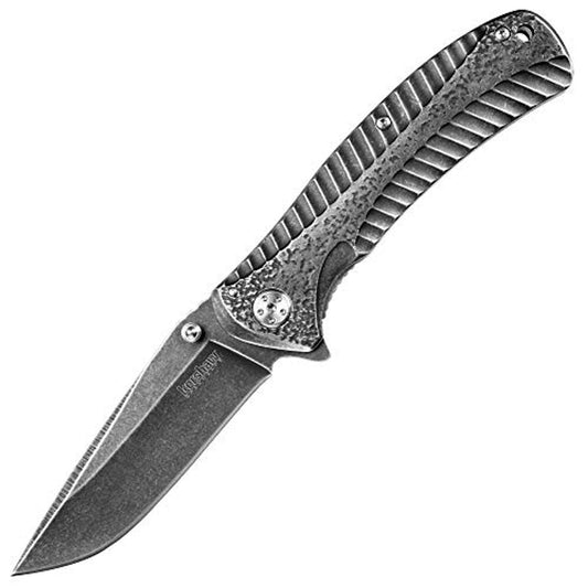 Kershaw Starter Folding Pocket Knife (1301BW); 4Cr14 Steel Blade With Black-Oxide BlackWash Finish, SpeedSafe Assisted