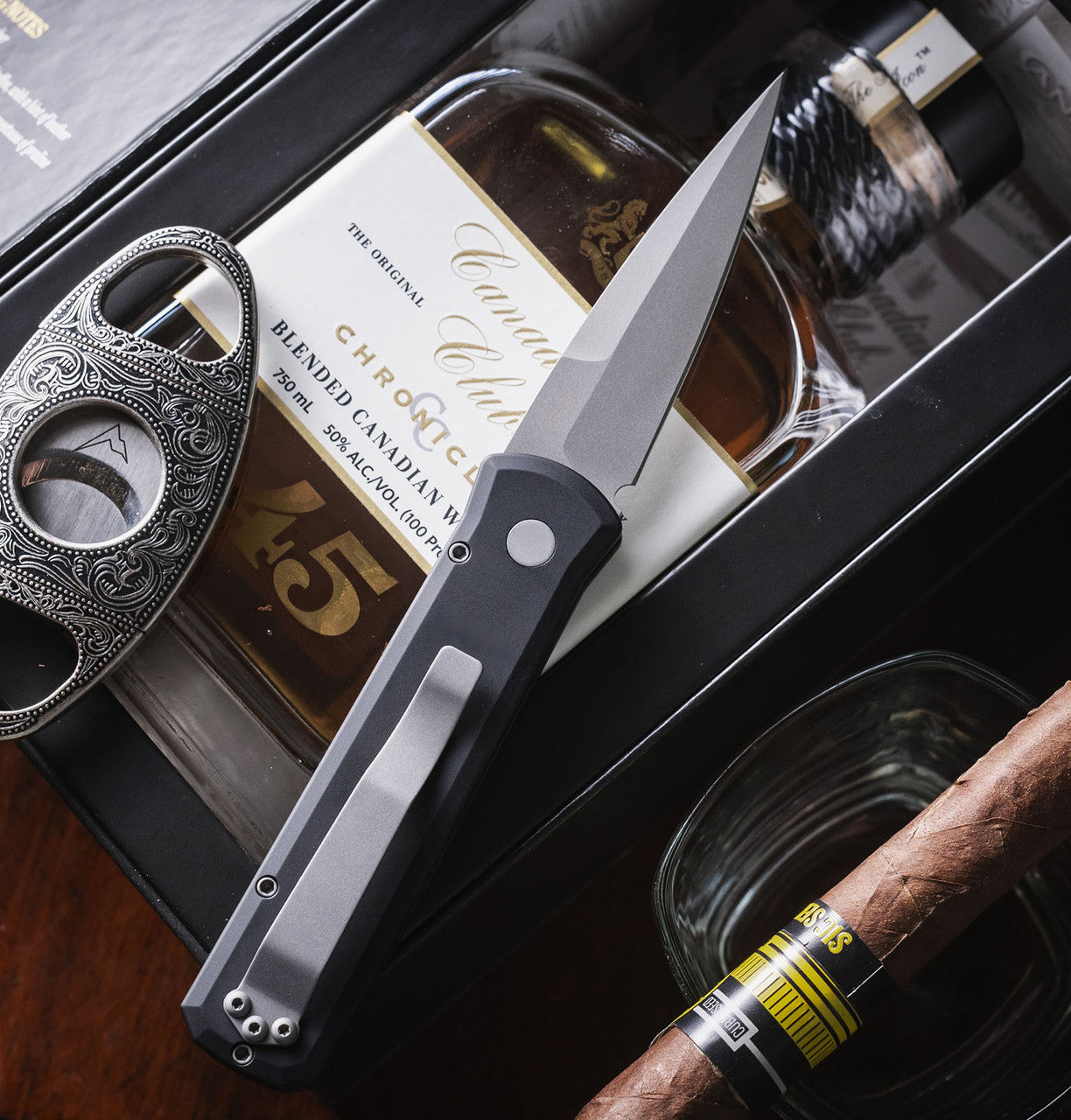 Pro-Tech Godson Automatic Knife Black Aluminum (3.15" Blasted) – Model 720