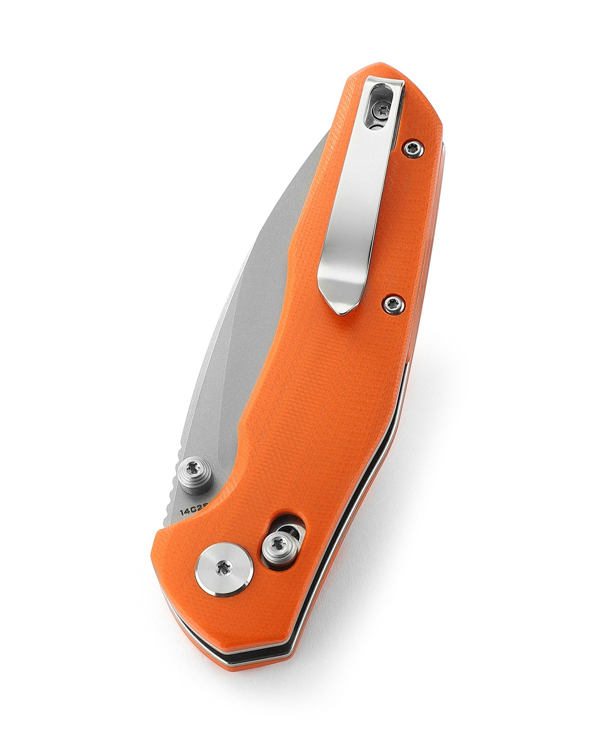 Bestechman Ronan Folding Knife | 3.26" 14C28N Stonewashed Blade | Orange G10 Handle | B-Lock | BMK02F