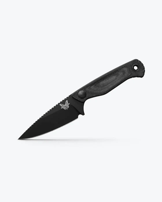 Benchmade Dacian Fixed Blade Knife Black Canvas Micarta (3.5" Cerakote) 203BK-02
