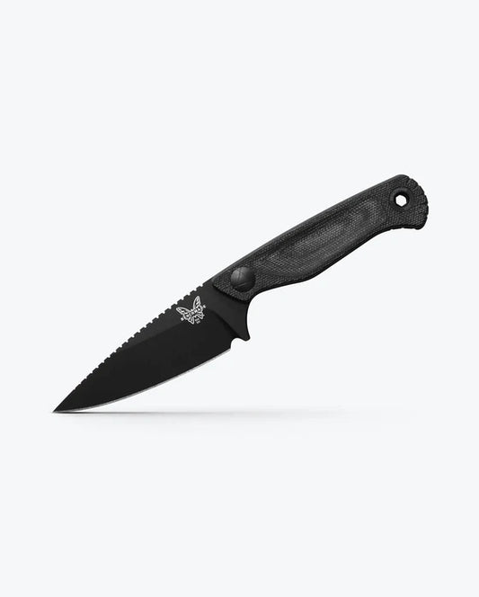 Benchmade Dacian Fixed Blade Knife Black Canvas Micarta (3.5" Cerakote) 203BK-02