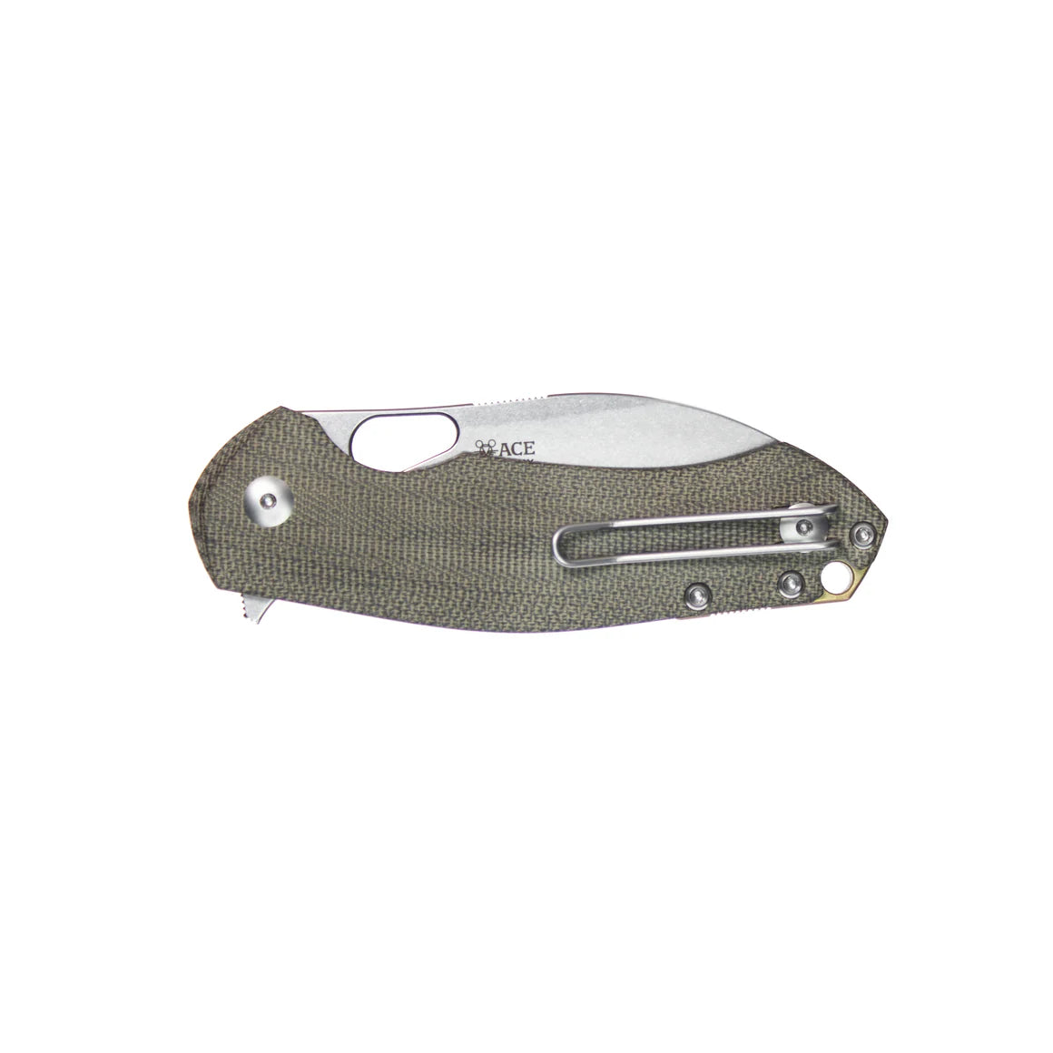 GiantMouse ACE Biblio XL Green Canvas Folding Knife BIBLIO-XL-GRN-ELMAX
