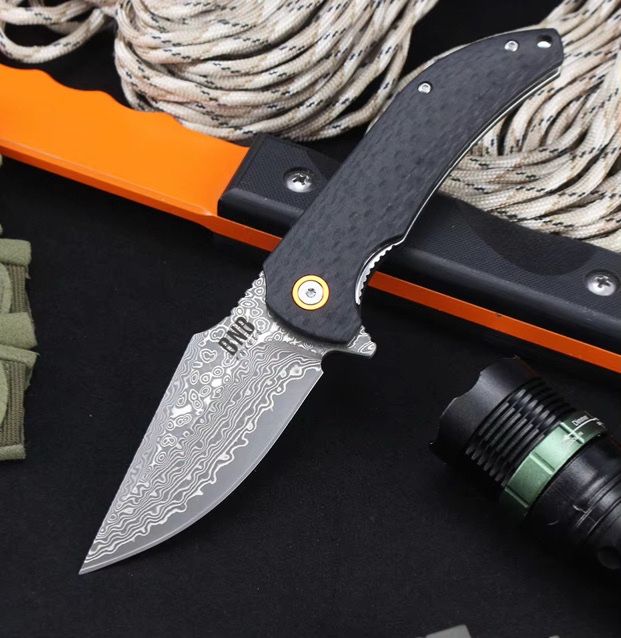 BnB Knives Gila Monster – VG10 Damascus / Carbon Fiber + G10 bnb6160G