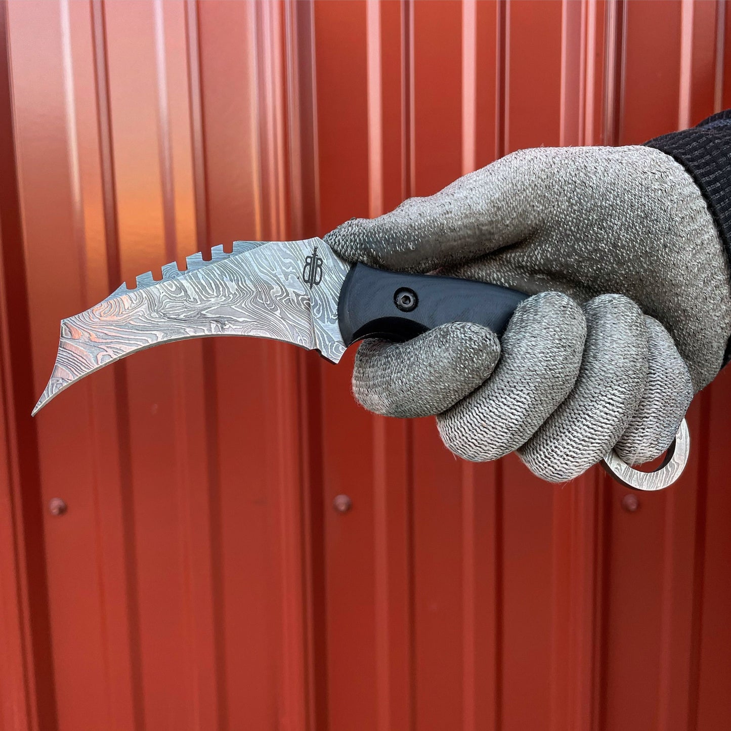 BnB Knives Karambit – 1095 Damascus Steel / G10 Handle bnb1230KMB