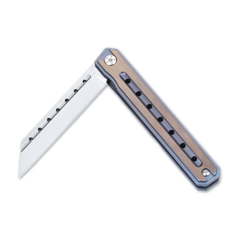 BnB Knives Titanium Cleaver Folder – D2 / Brown-Grey Titanium bnb1939B