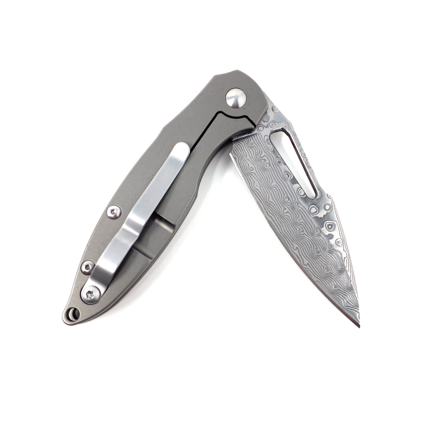 BnB Knives Titanium Flipper – VG10 Damascus / Titanium Handle bnb1441TF