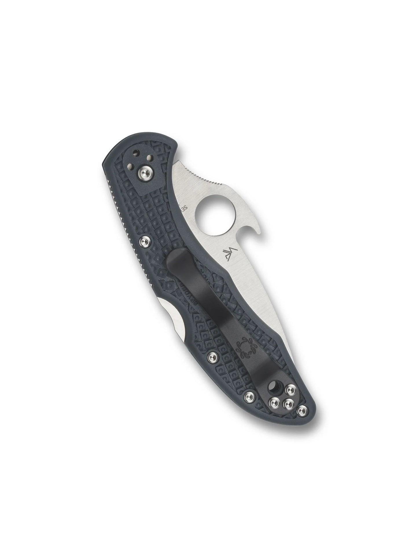 Spyderco Delica 4 Emerson Knife 2-7/8" VG10 Plain Blade, Gray FRN Handles C11PGYW