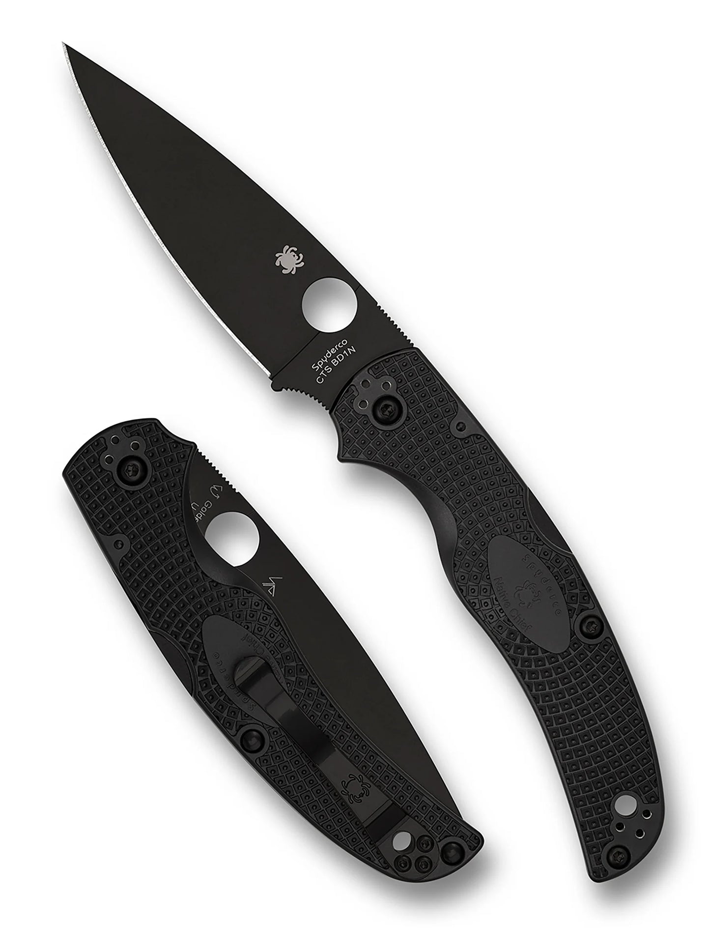 Spyderco Native Chief Lightweight Knife Black FRN (4" Black) C244PBBK