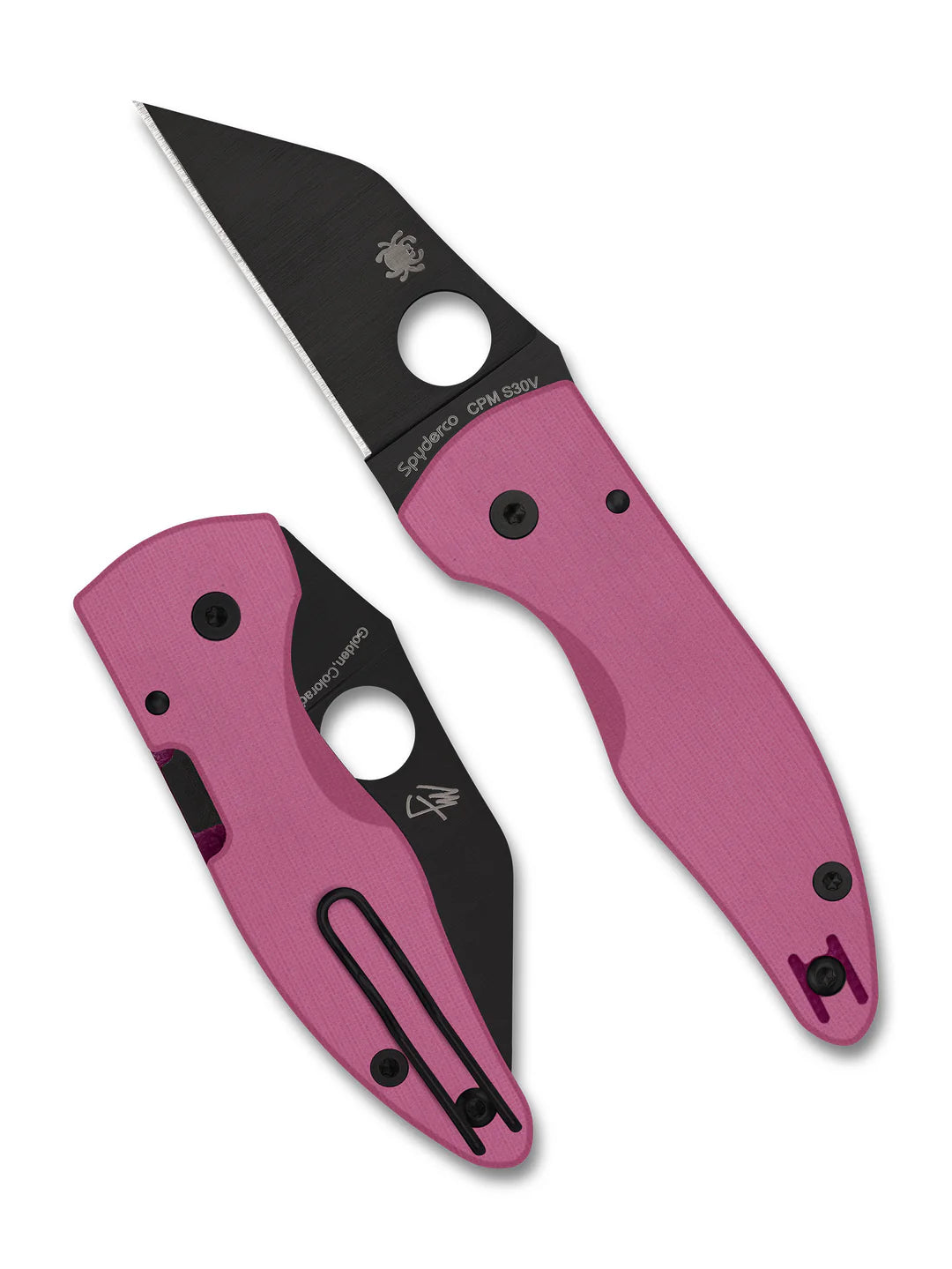 Spyderco MicroJimbo™ Pink G-10 Black Blade Sprint Run® C264GPNBKP