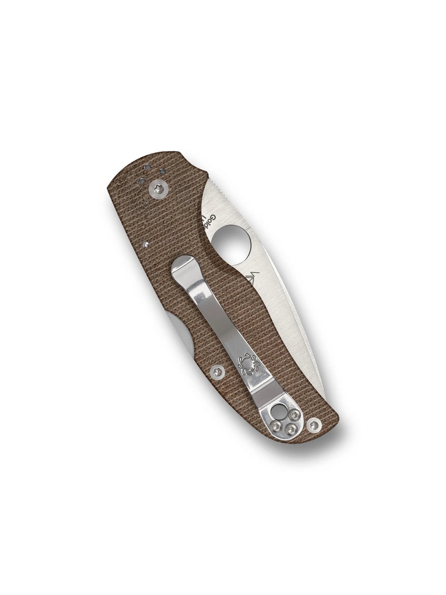 Spyderco Native 5 Brown Canvas Micarta CPM Cru-Wear Folding Knife | C41MPCW5