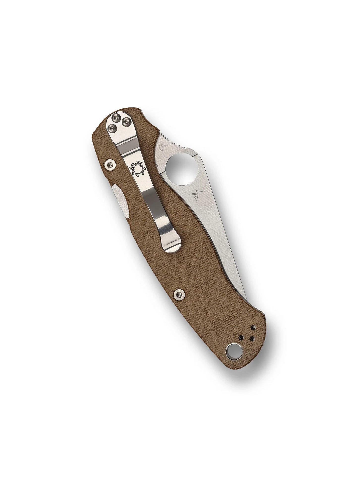 Spyderco Para Military 2 Brown Canvas Micarta CPM Cru-Wear Folding Knife | C81MPCW2
