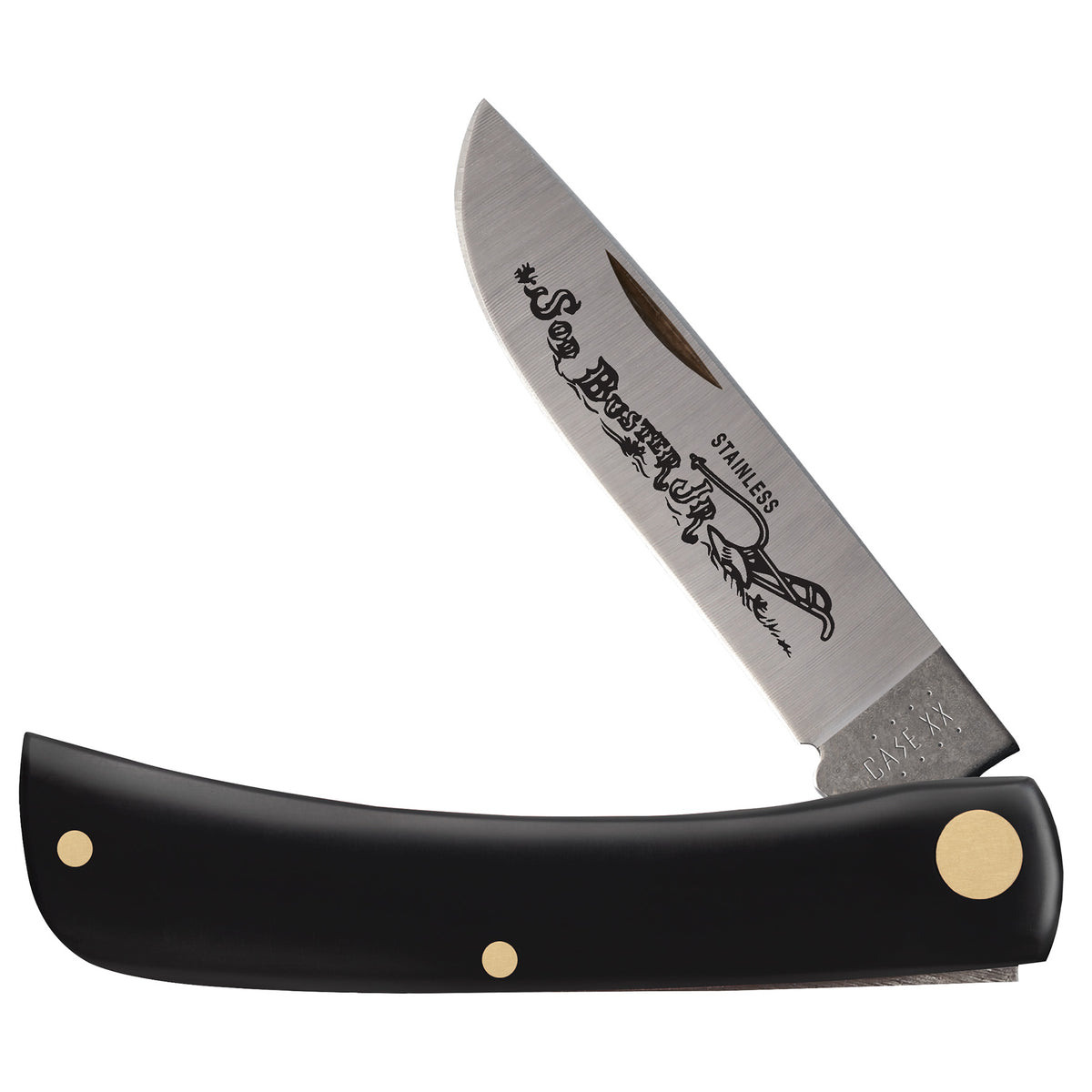 Case Sod Buster Jr. Folding Pocket Knife 2.8" Tru-Sharp Spear Point Blade Black Synthetic Handle CAS00095