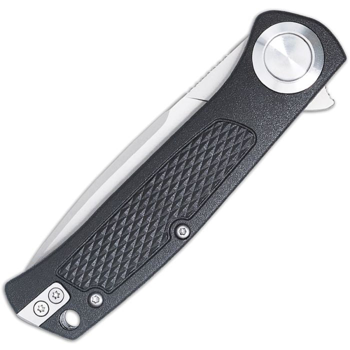 CobraTec EDC Scout Button Lock Black Plain Edge CBTSCTGRVBK