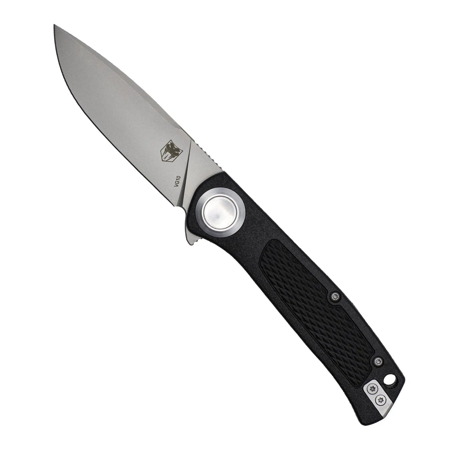 CobraTec EDC Scout Black Button Lock Knife – VG10 Blade with Grivory Scales