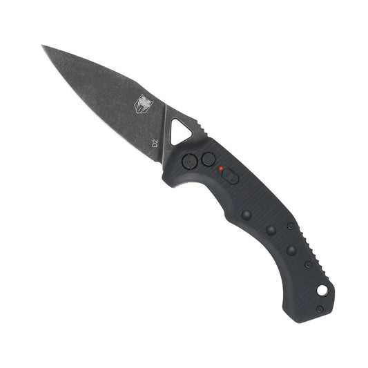 CobraTec Knives Ryker Black Side button folding automatic knife