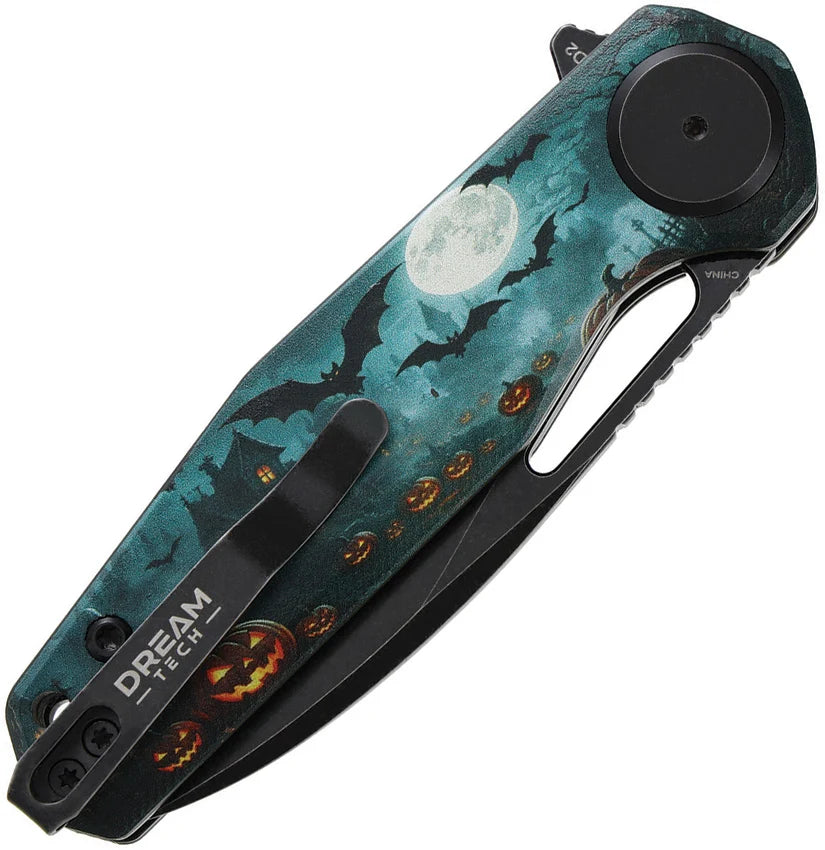 DreamTech Halloween D2 Button Lock G10 Folding Knife K4211GHB