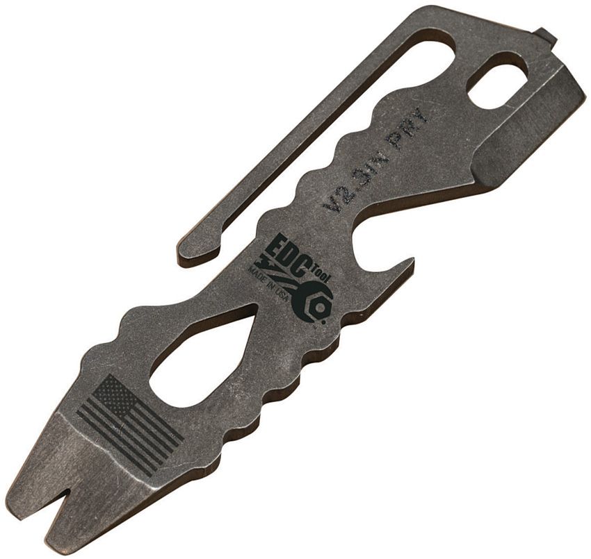 EDC Tool Co. Pry Bar Multi Tool 3" Titanium Tumbled Finish