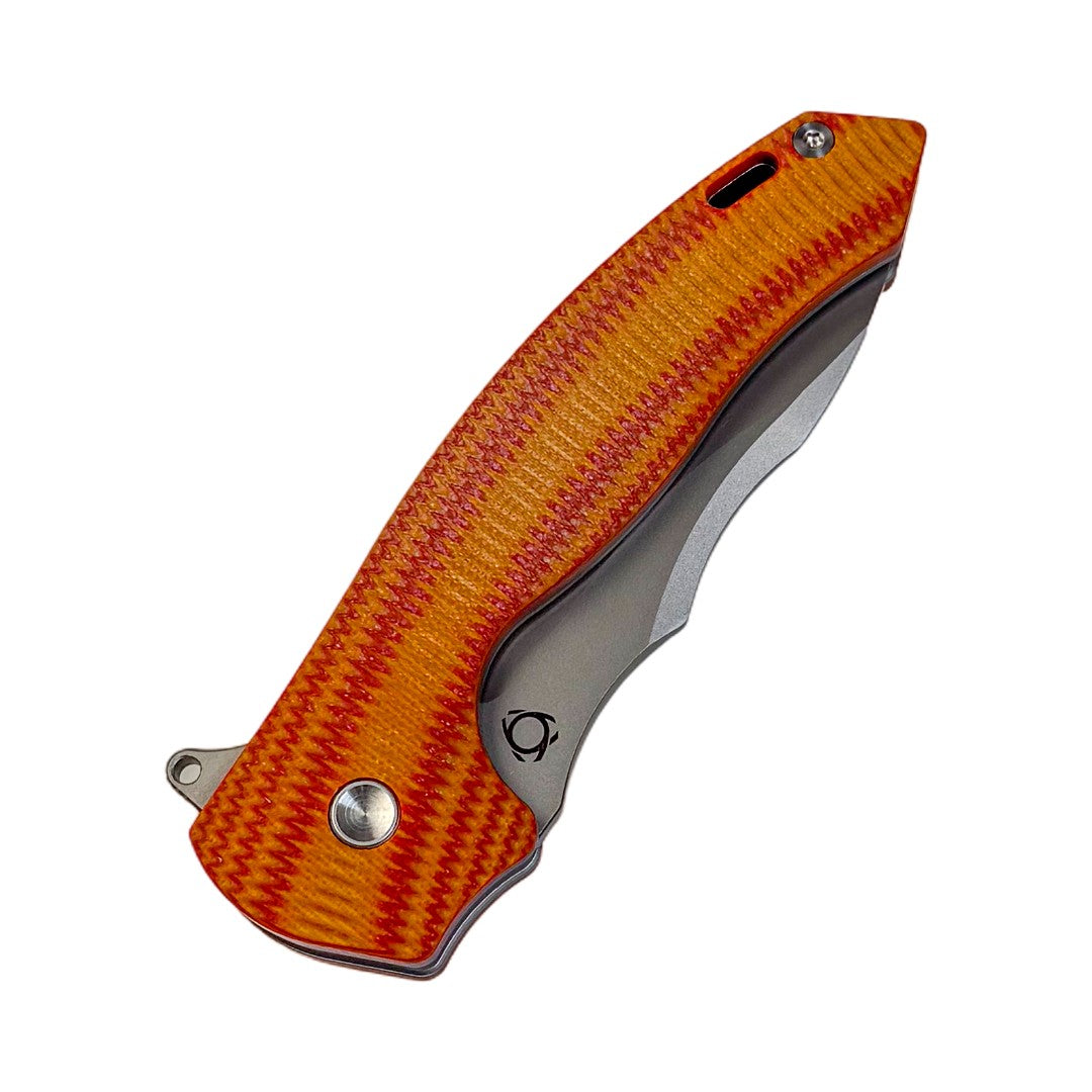 SixLeaf SL-02 Folding Knife – Orange G10 VG-10 Drop Point Camping EDC Knife SL-02-VG10-Orange