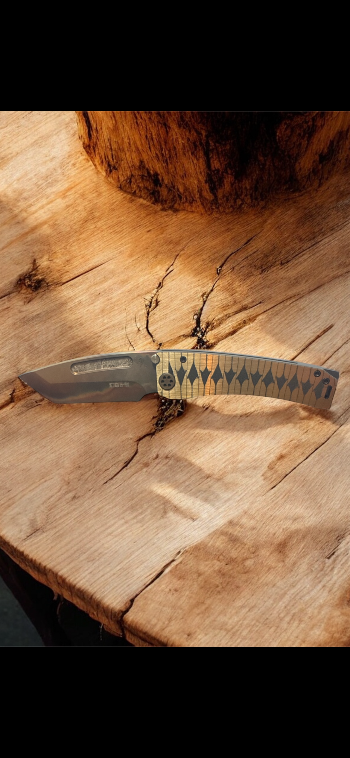 Medford Marauder H – 3V Vulcan Dragon Tanto | Bronze Handle with Tsumami-Maki Inlays