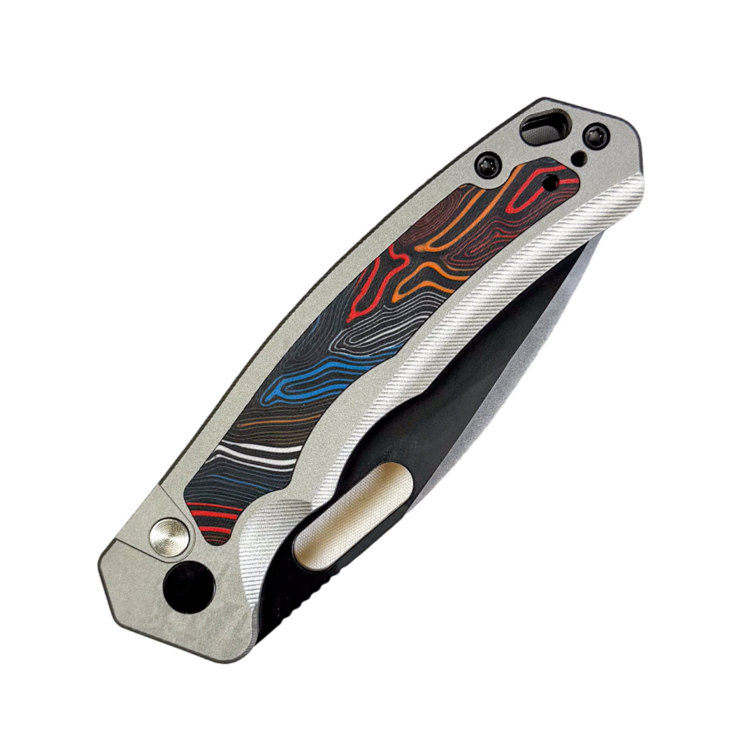 SixLeaf SL-103 Folding Knife – Black G10 Aluminum 14C28N Button Lock EDC Knife SL-103-14C-G10