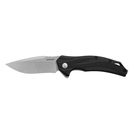 Kershaw  Lateral Assisted  Knife 3.1" Stonewashed Drop Point, Black Handles, 1645