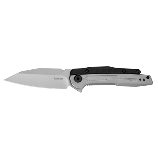 Kershaw Lithium Assisted Opening Pocket Knife, 3.25 inch Blade with Stainless Steel Handle, Reverse Tanto, Pocketclip,Silver