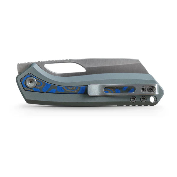 VOSTEED Kroc -Top Liner Lock (2.99" S35VN Blade & Aluminum & Ocean Micarta Handle) - A1801
