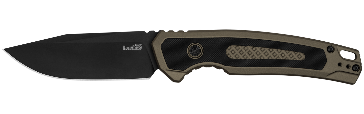 Kershaw Launch 21 Tactical Automatic Knife FDE Al, Black G-10 3.4" Black M4 Blade