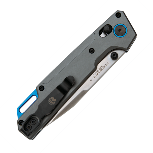Bear & Son Nekama™ I Gray & Blue Aluminum Handle Modified Tanto Blade MC-1000-ALGY-S