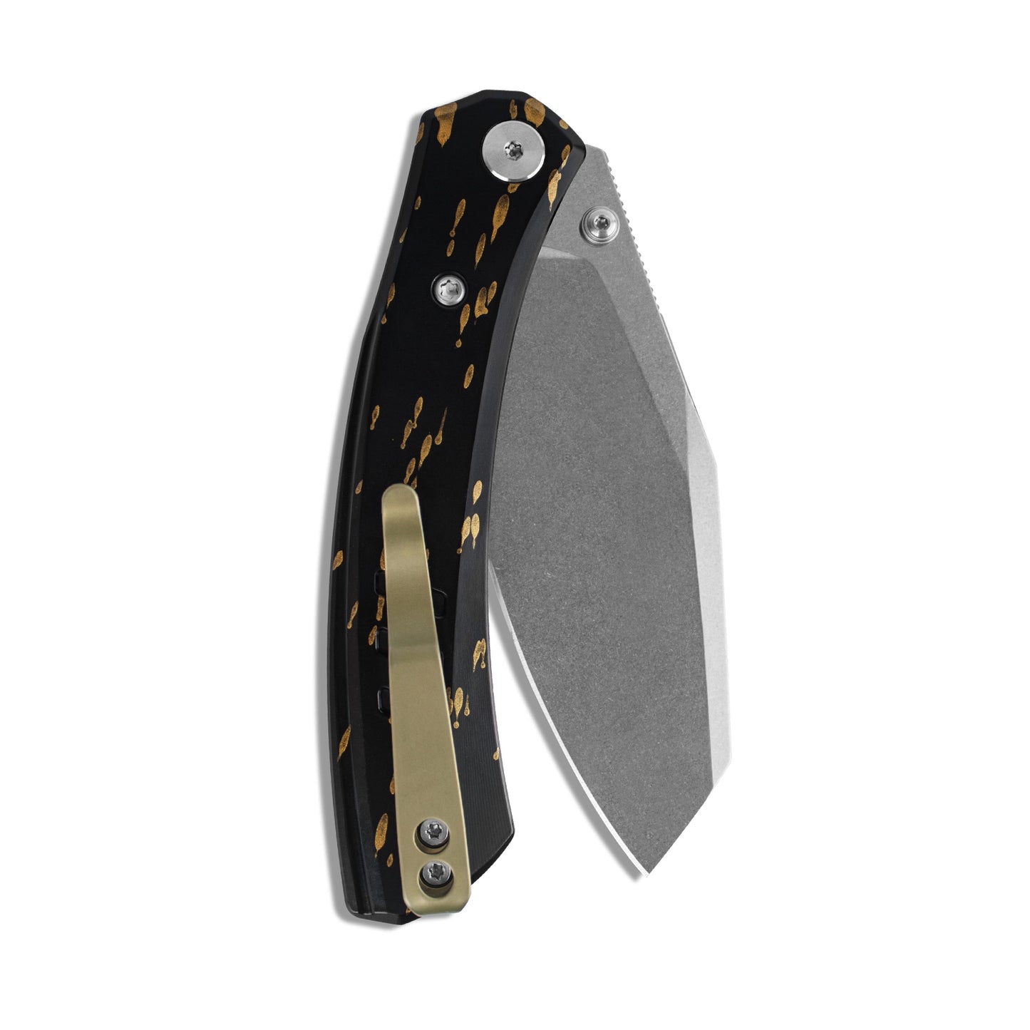 M Miguron Karok Folding Knife 3.4" D2 Stonewashed Blade Black Aluminum Handle EDC MGR827BK