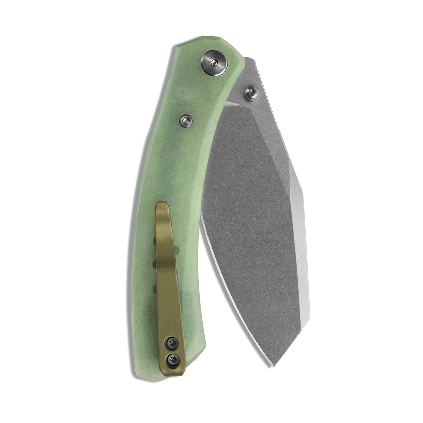 M Miguron Karok Folding Knife 3.4" D2 Stonewashed Blade Glow Green G10 Handle EDC MGR827YG
