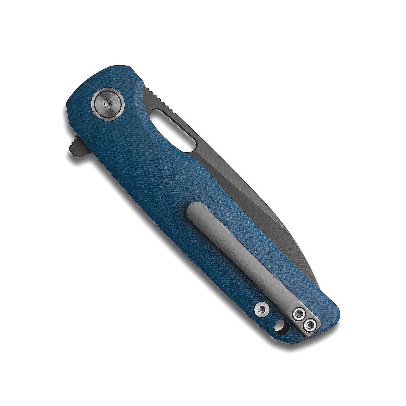 Miguron Galaty Flipper Folding Knife – 3.25" 14C28N Dark Grey PVD Blade, Blue Micarta Handle | MGR818MBU