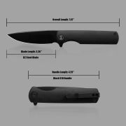 Miguron Knives Perism D2 Black PVD Drop Point Black G10 Handle Titanium Clip MGR-811BKII