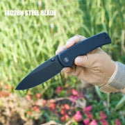 Miguron Talism 14C28N Black PVD Blade Black G10 Handle Deep Carry Clip MGR810BK