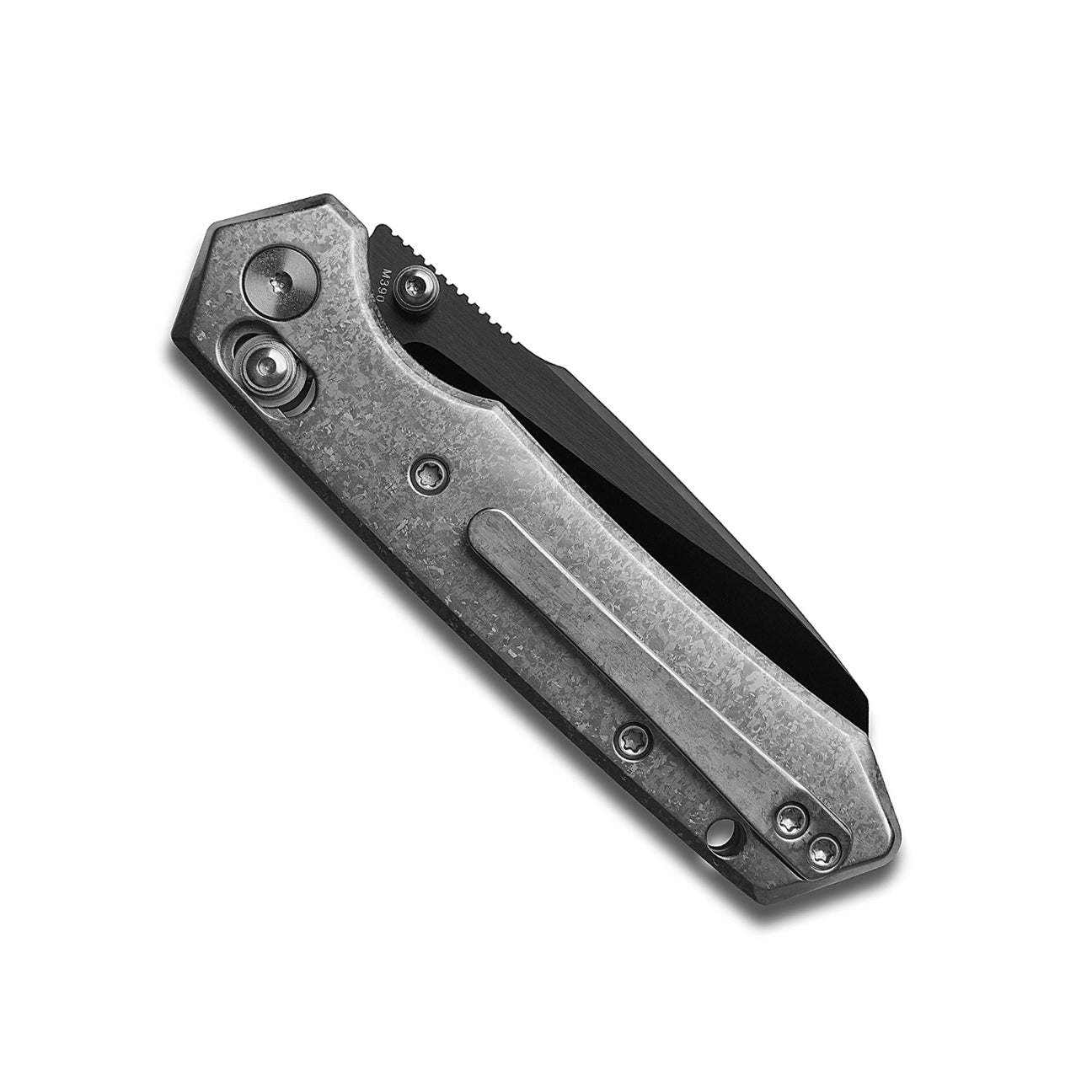 Miguron Vatso Cross-Bar Lock Folding Knife MGR631ABJSR 2.99" M390 Satin & DLC Blade Silver Crystal Titanium Handle | MGR631ABJSR