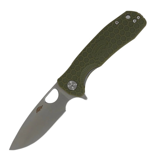 Honey Badger Medium Drop Point Knife - 8Cr13MoV Steel Green