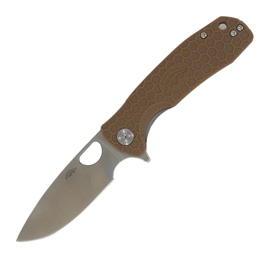 Honey Badger Medium Drop Point Knife - 8Cr13MoV Steel Tan