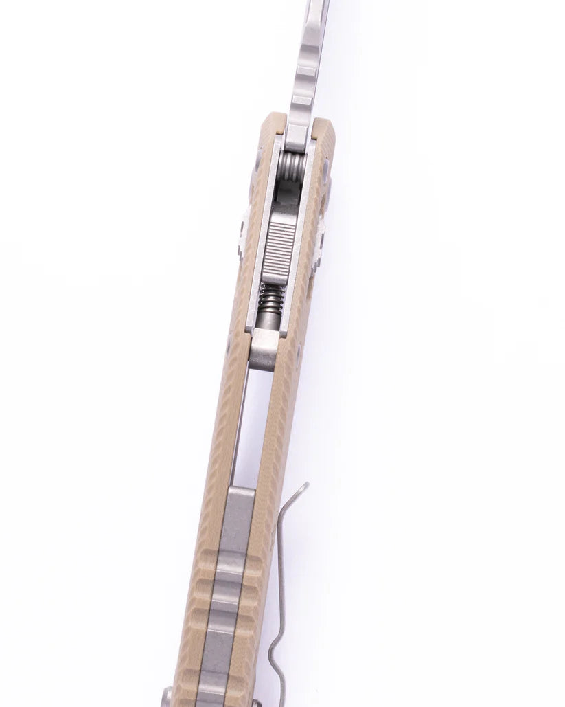 Microtech MSI® S/E – Fluted Tan G-10, Apocalyptic® Finish 210-10APFLGTT