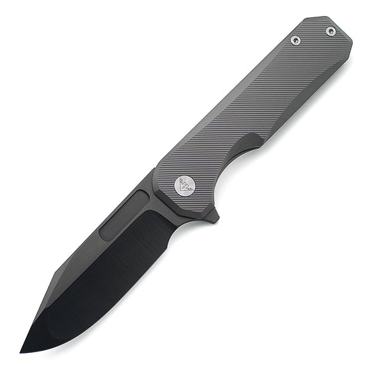 Miguron -Ameight Knives Preyert II Flipper Folding Knife 3.75" DLC Hand Hollow GND Blade