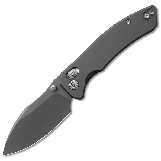 Miguron Norsa Folding Knife Grey PVD Aluminum Handle D2 Plain Edge Dark Grey PVD Finish MGR820ADG