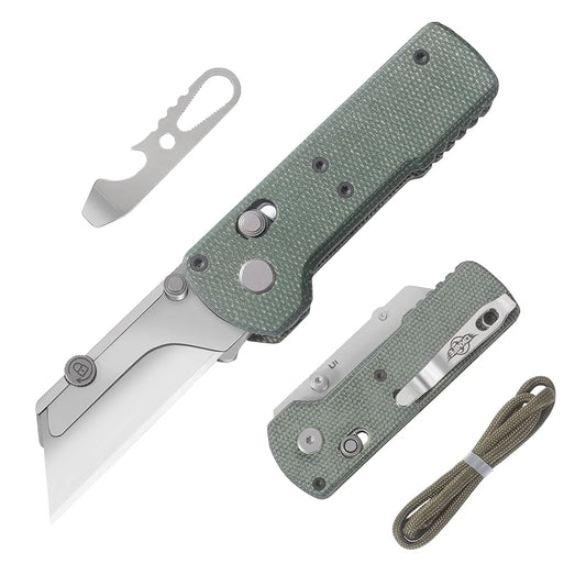 OKNIFE U1 Green Micarta Utility Knife – Lightweight EDC with SK5 Steel Blade