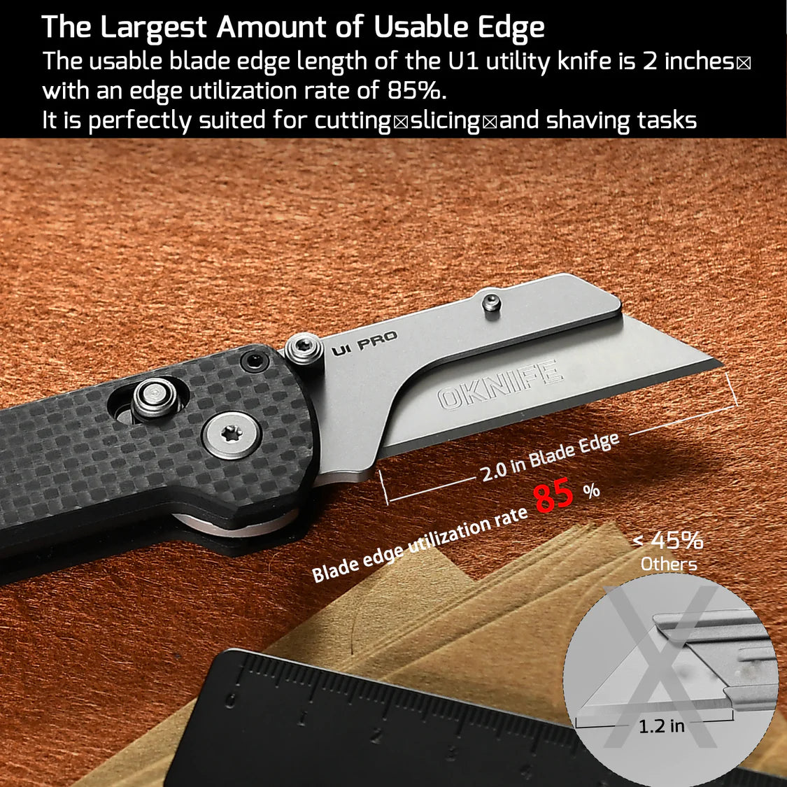 Oknife U1 Pro Carbon Fiber Overlay Multitool Folding Utility Knife with Folding Screwdriver