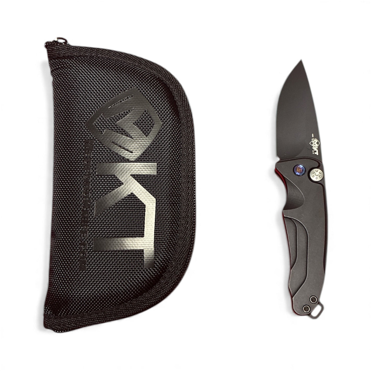 Medford Smooth Criminal S45VN DLC Blade Black Handle, Flamed Hardware DLC Clip