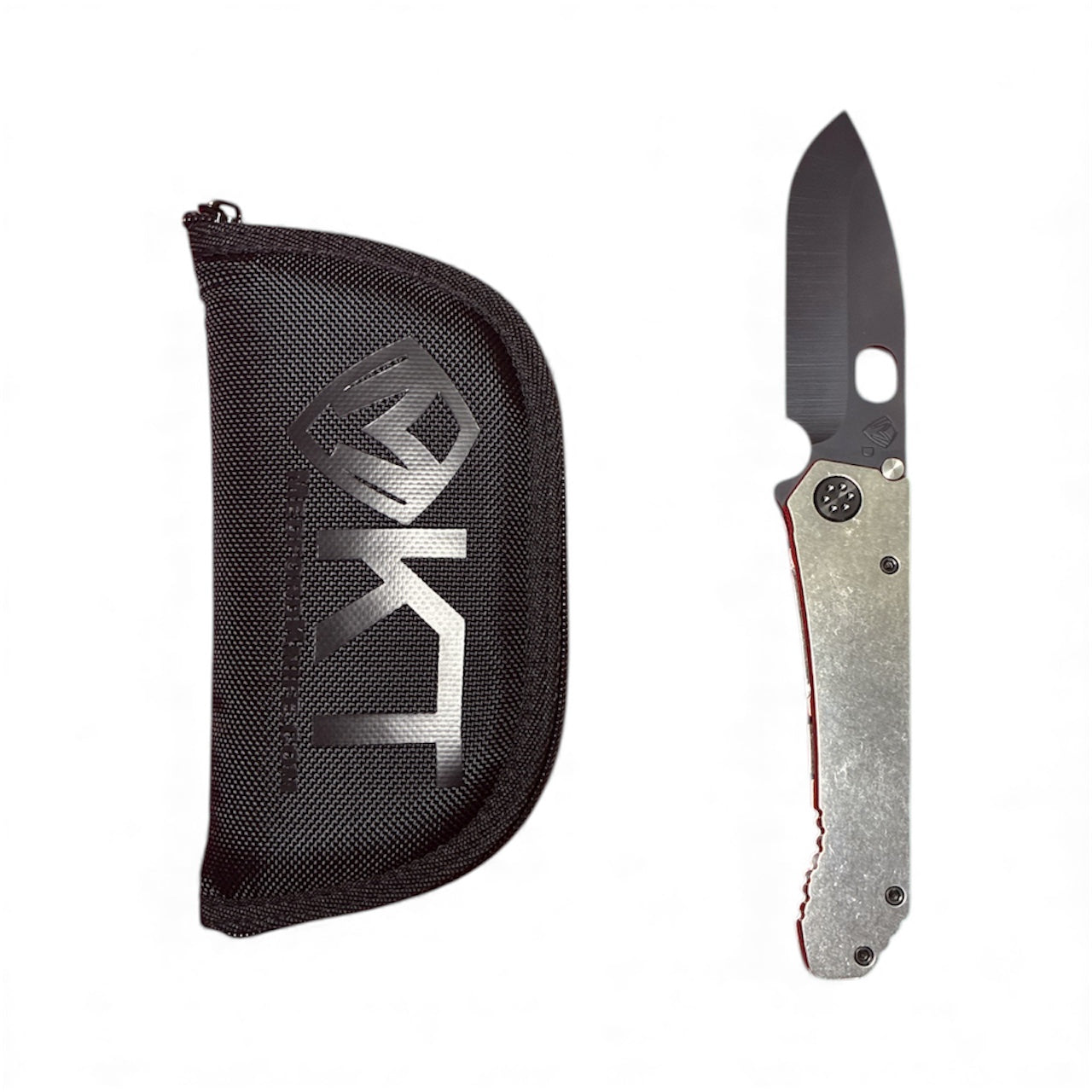 Medford 187 DP – D2 Drop Point | Tumbled Handle, Black Hardware & DLC Clip